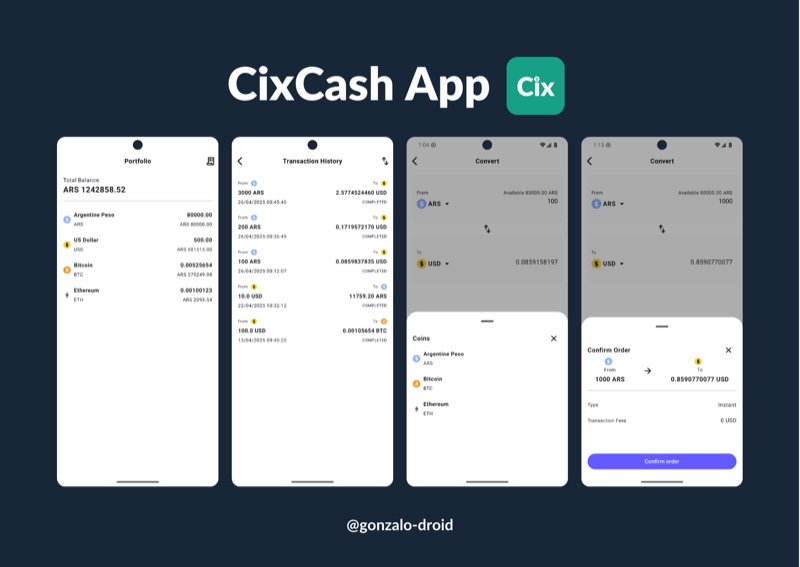 CixCash App - Conversión de criptomonedas KMM