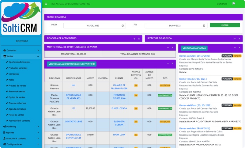 Solti-CRM Web - Sistema comercial Laravel
